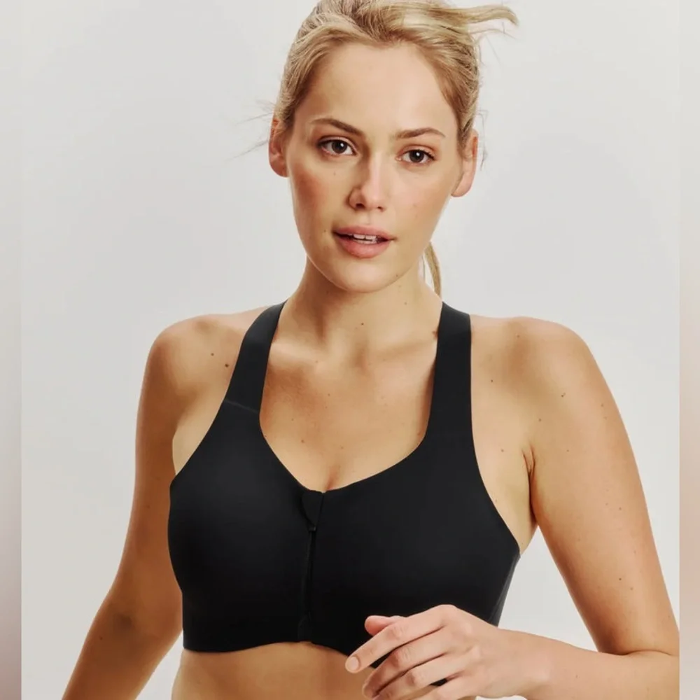 NWT KNIX‎ SIZE 8 Catalyst Front Zip Sports Bra black